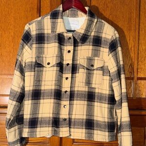 EUC Lucky Brand Ovetsized Plaid Sherpa Lined Shirt Jacket Shacket Warm Flannel